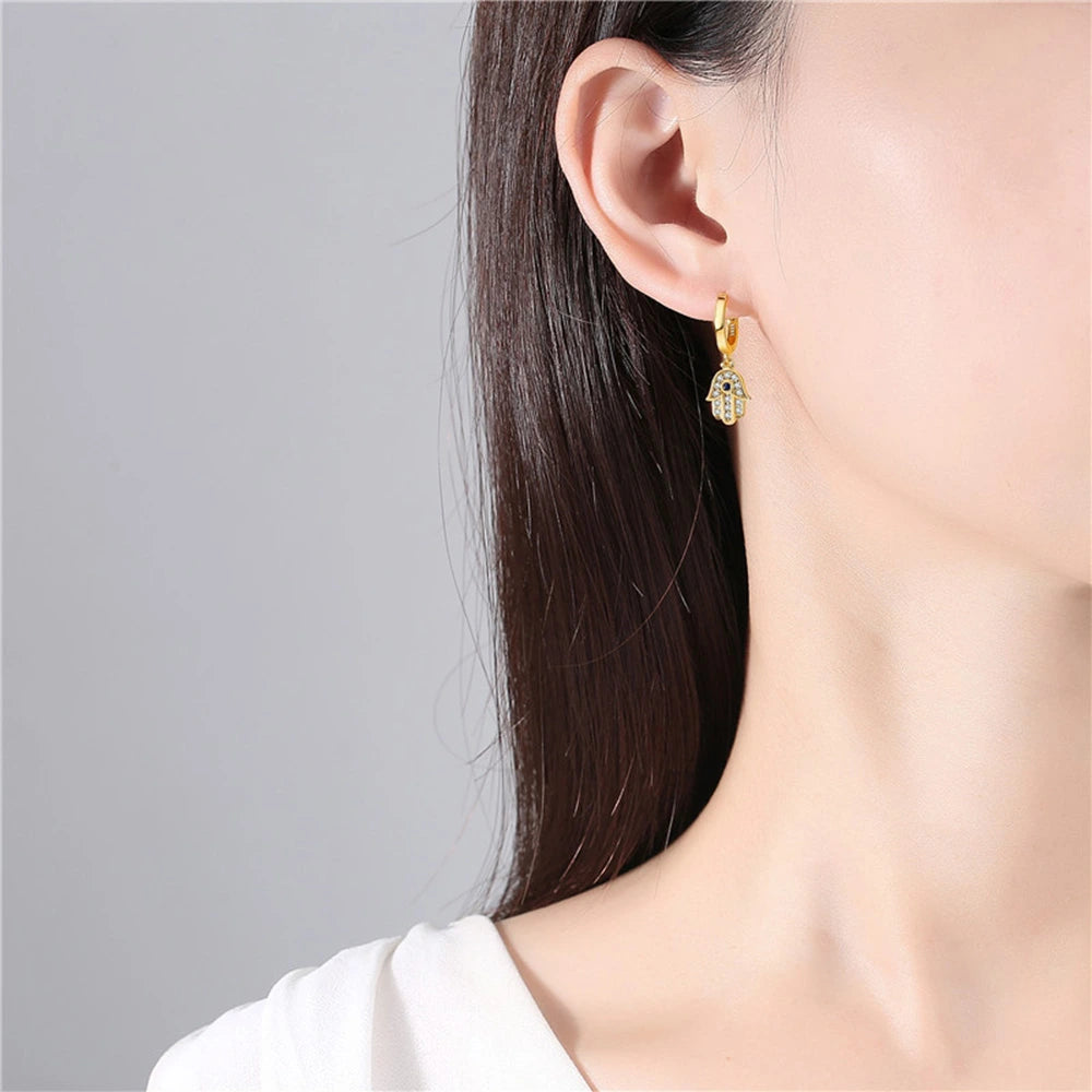Gold-plated Silver "Shining Miracle" Evil Eye Earrings