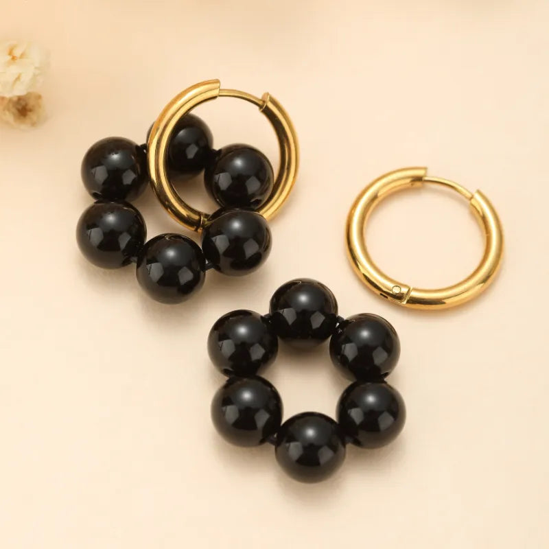 Obsidian Earrings "Refined Shield"