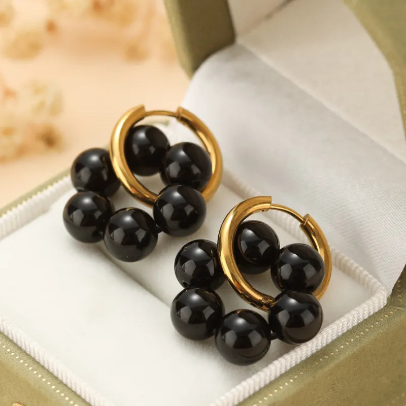 Obsidian Earrings "Refined Shield"