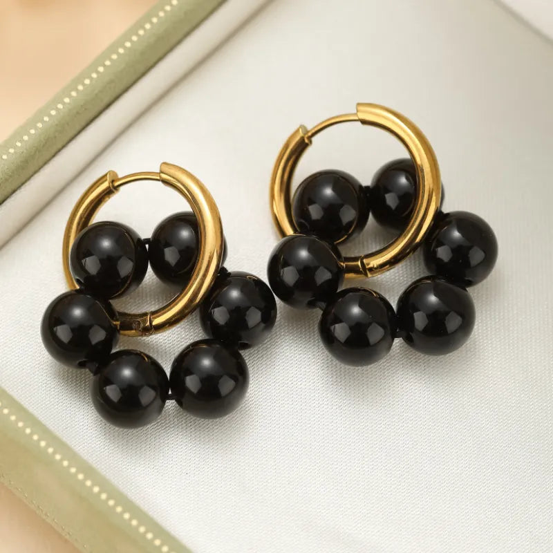 Obsidian Earrings "Refined Shield"