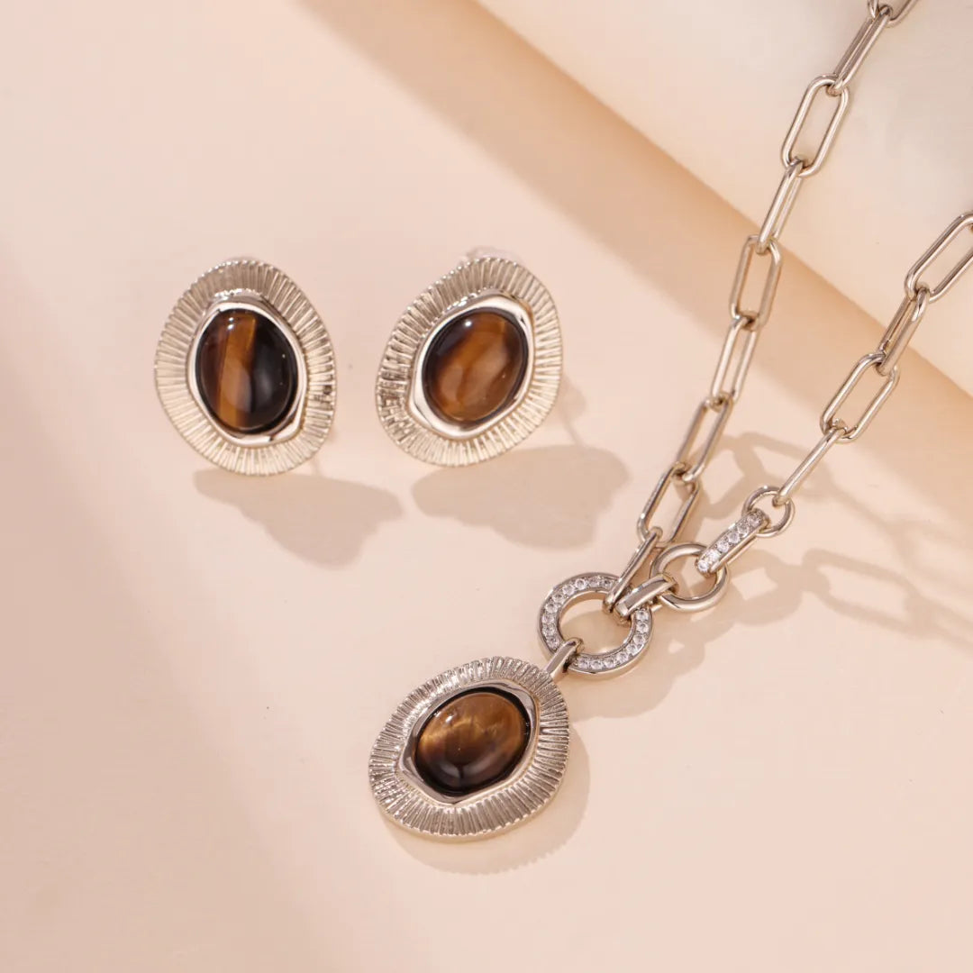 Tiger Eye Necklace "Beautiful Harmony" Gold
