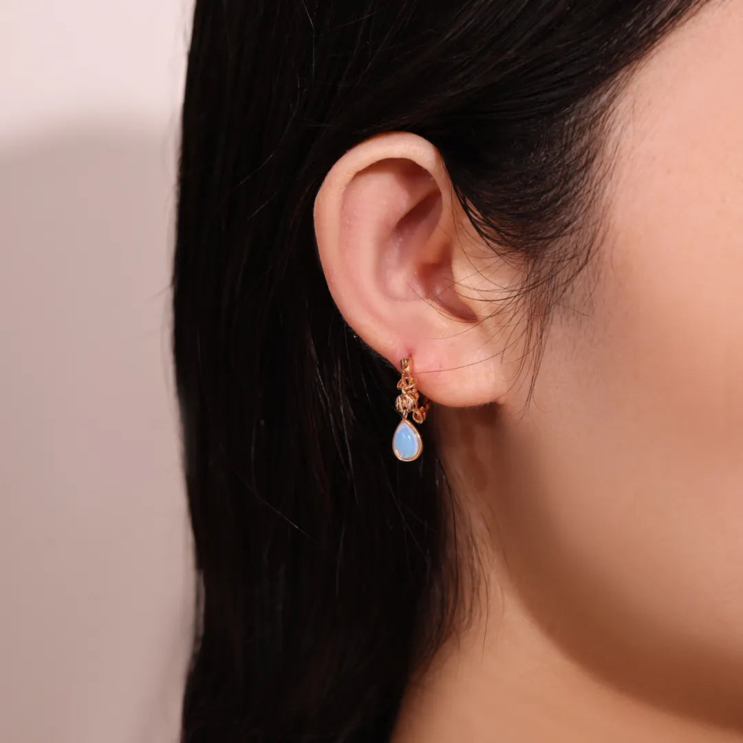 Opal Earrings "Serenity" Gold-Plated Silver