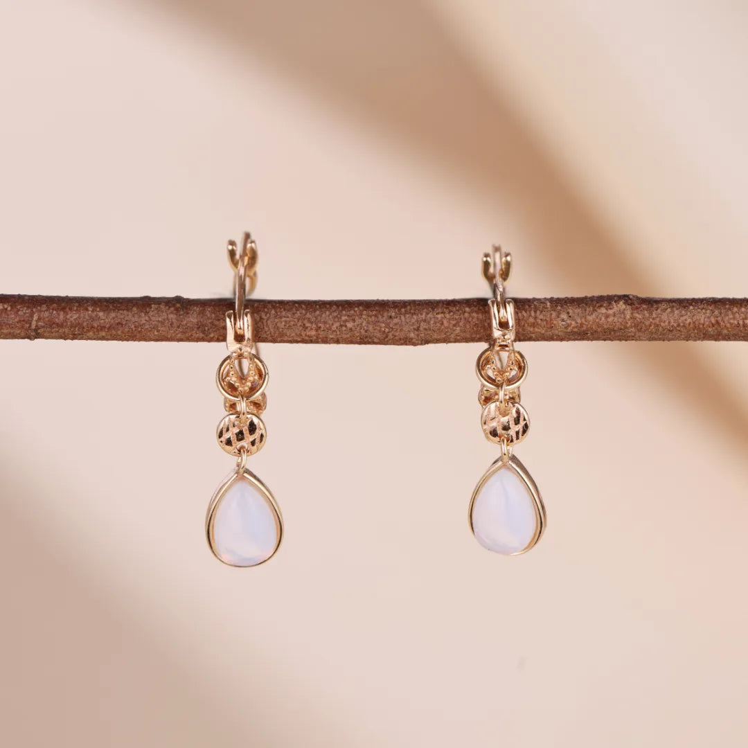 Opal Earrings "Serenity" Gold-Plated Silver