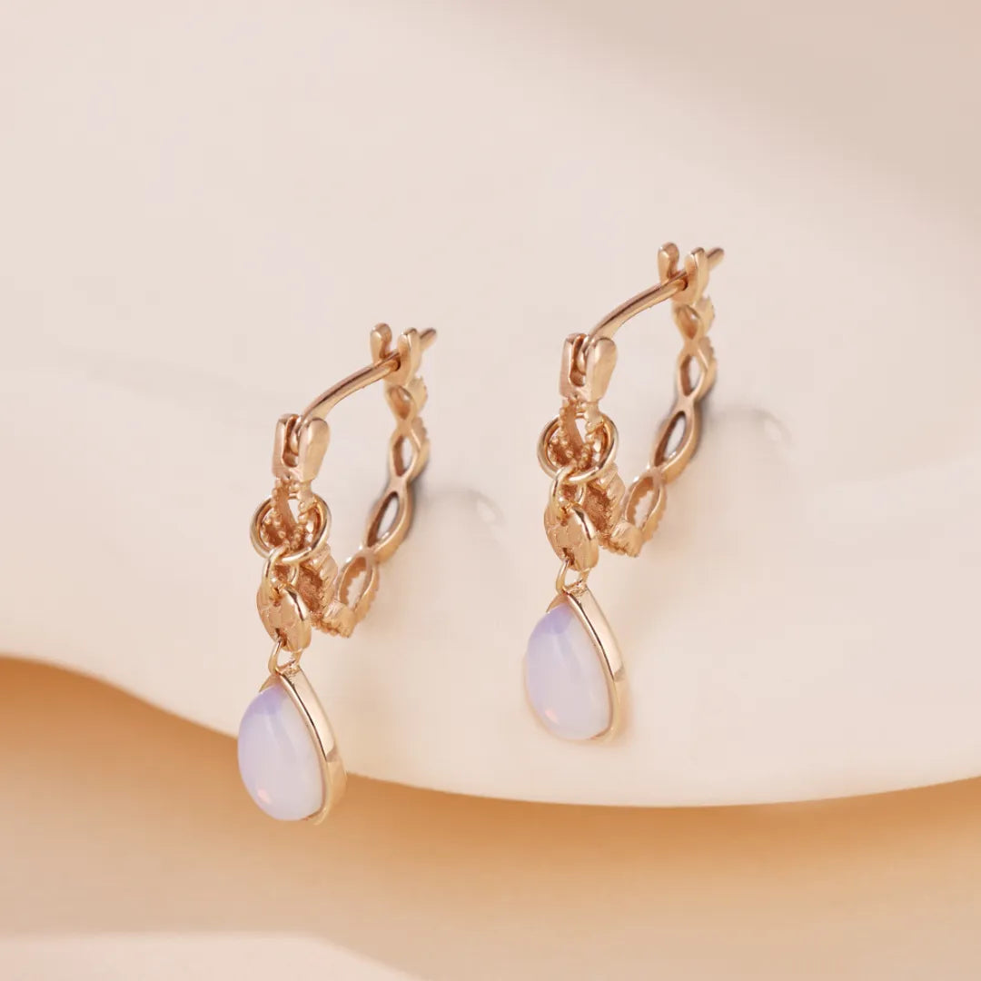 Opal Earrings "Serenity" Gold-Plated Silver