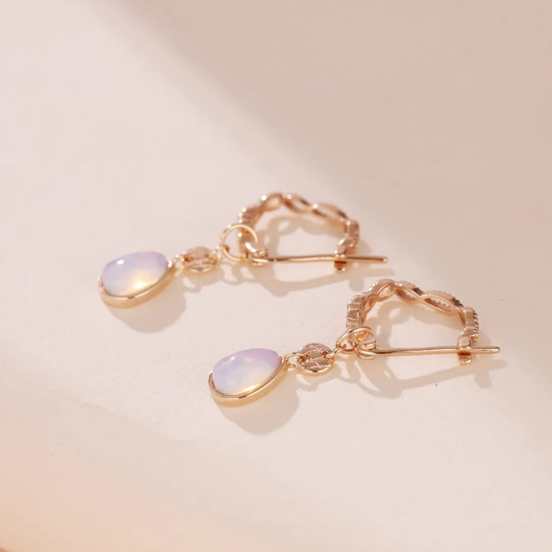 Opal Earrings "Serenity" Gold-Plated Silver