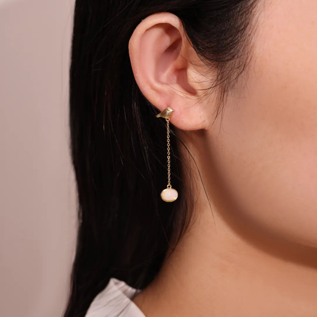 Opal Earrings "Mystical Reflections" Gold-Plated Silver
