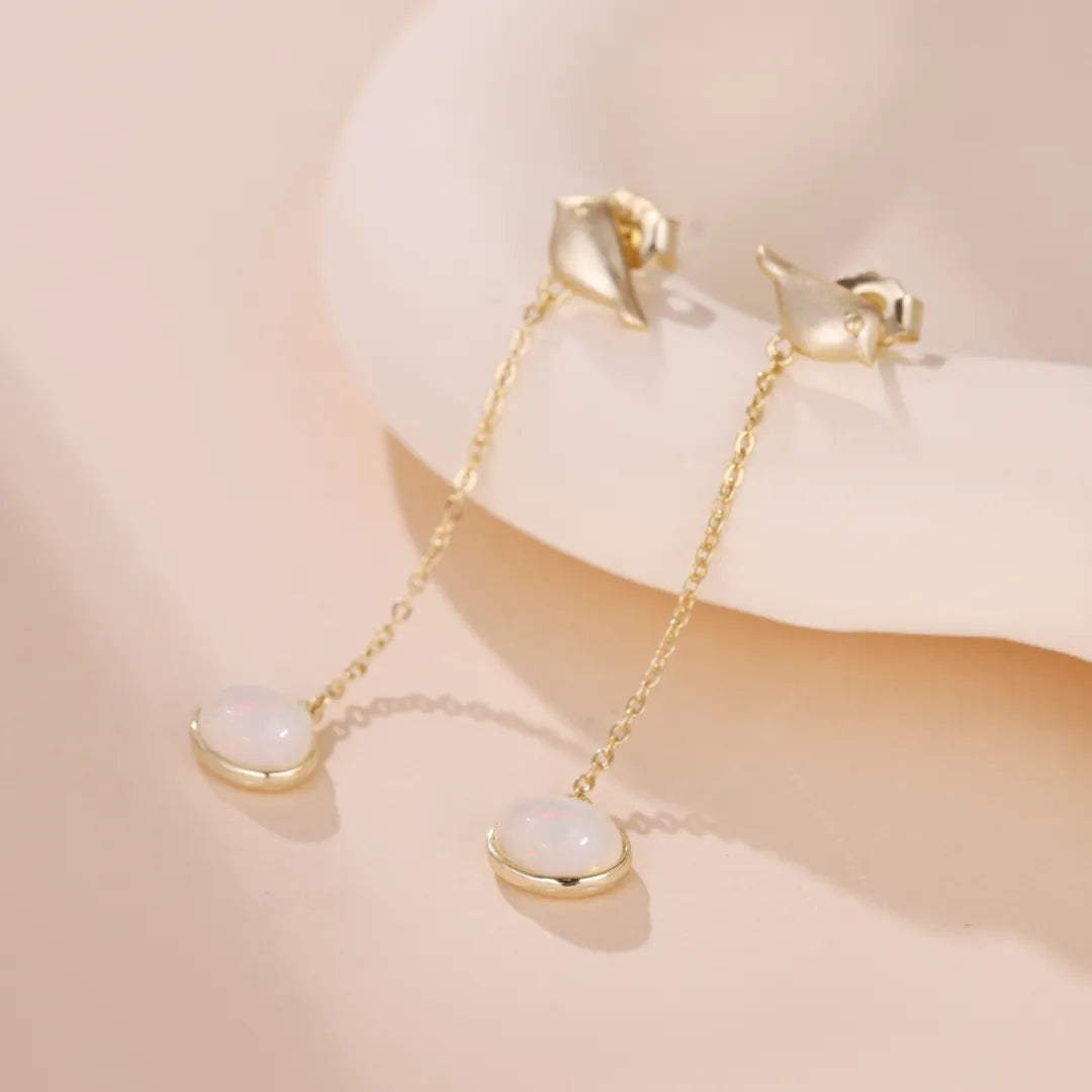 Opal Earrings "Mystical Reflections" Gold-Plated Silver