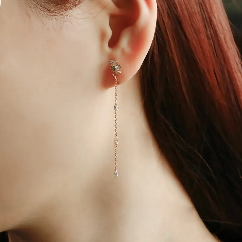 Peridot Earrings "Inner Serenity" Gold-Plated Silver