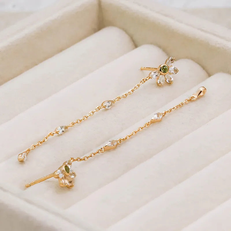 Peridot Earrings "Inner Serenity" Gold-Plated Silver