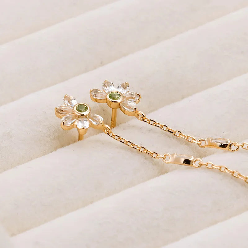 Peridot Earrings "Inner Serenity" Gold-Plated Silver