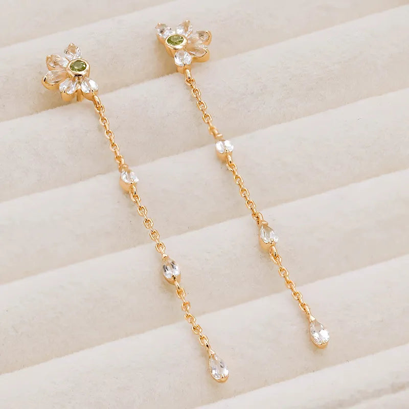 Peridot Earrings "Inner Serenity" Gold-Plated Silver