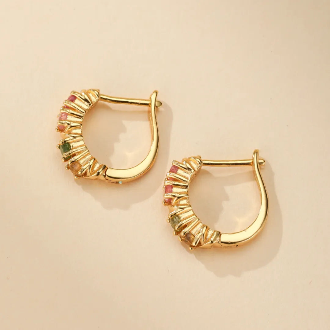 Earrings Tourmaline "Luminous Elegance" Gold-Plated Silver 18K