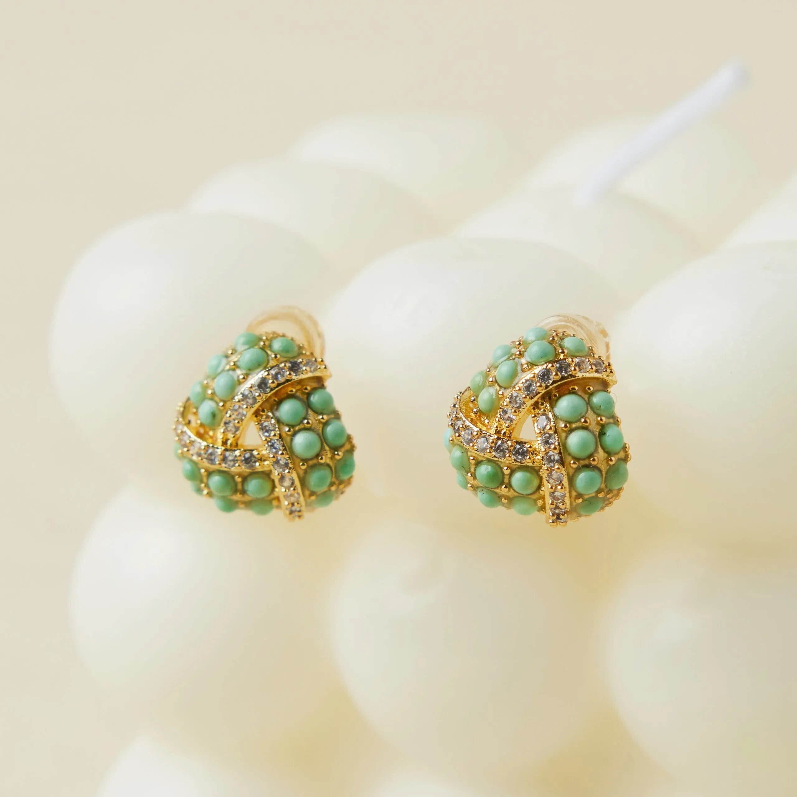 Turquoise Earrings "Charming Triangle" Gold-Plated Silver