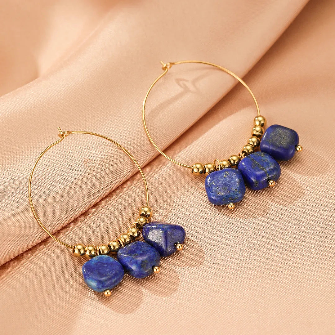 Ohrringe Amazonit oder Lapislazuli "Mineralischer Charme"