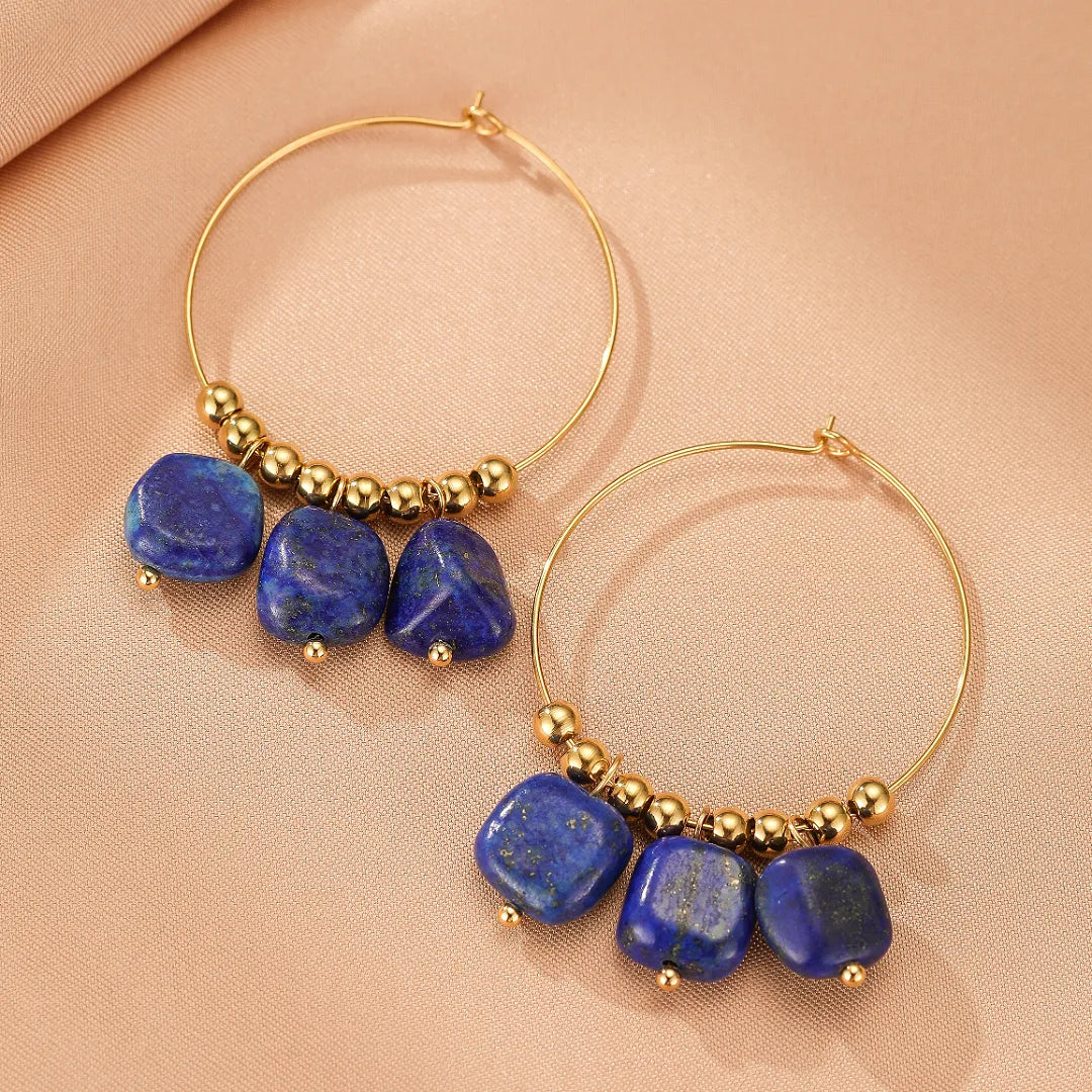 Ohrringe Amazonit oder Lapislazuli "Mineralischer Charme"