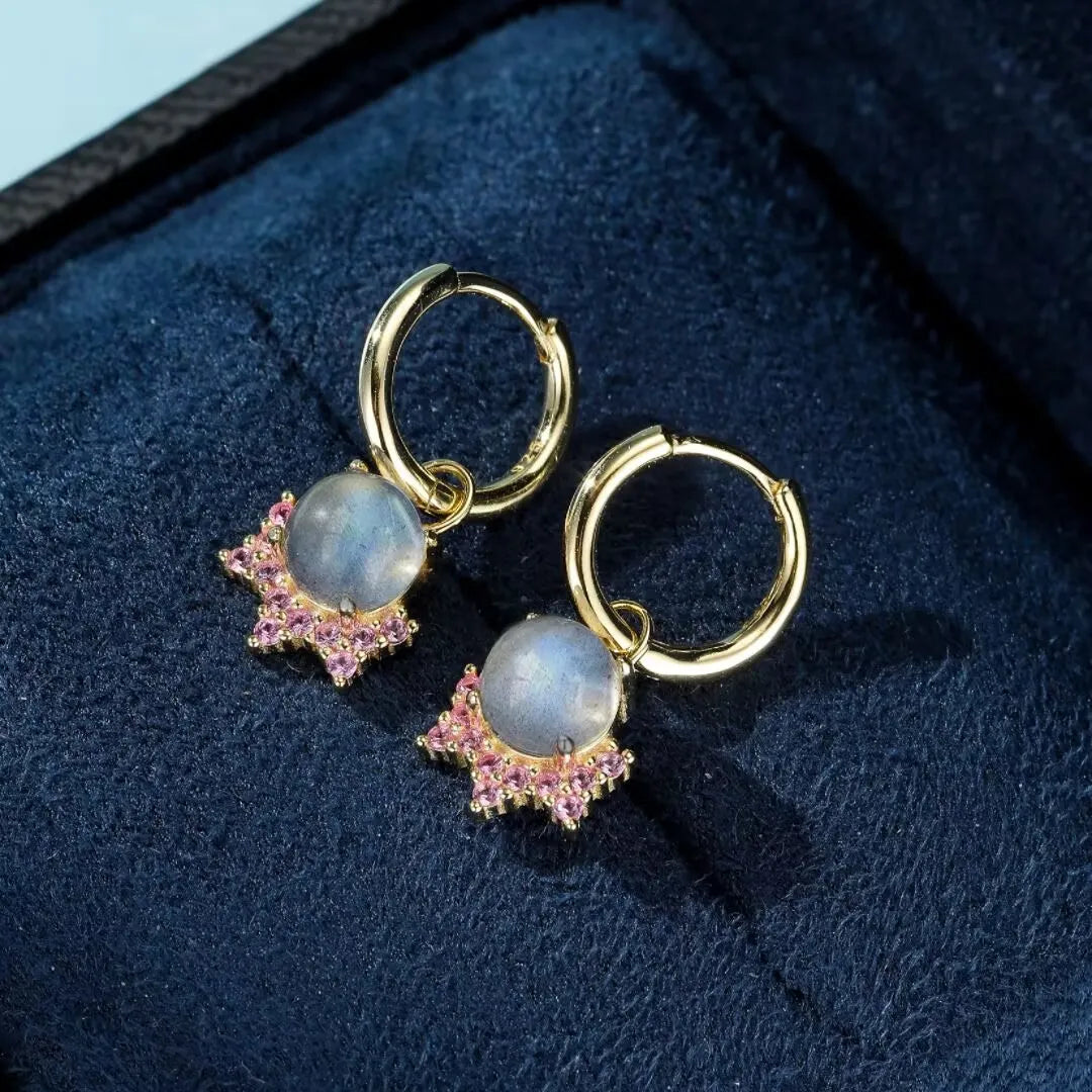 Labradorite Earrings "Celestial Magic" Gold-Plated Silver