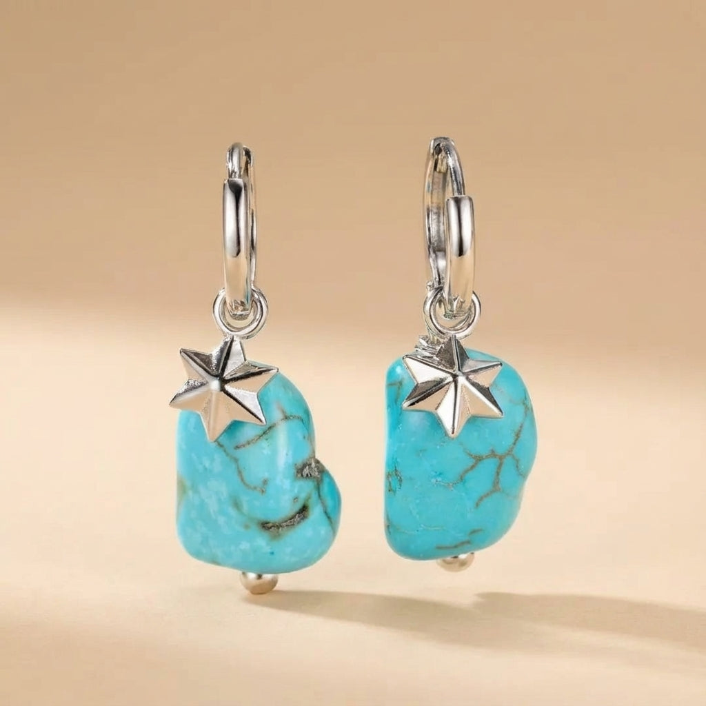 Boucles d'Oreilles Turquoise "Fraîcheur Céleste" Argent