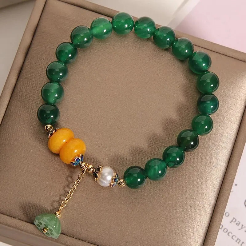 Agate Bracelet "Soothing Lotus"