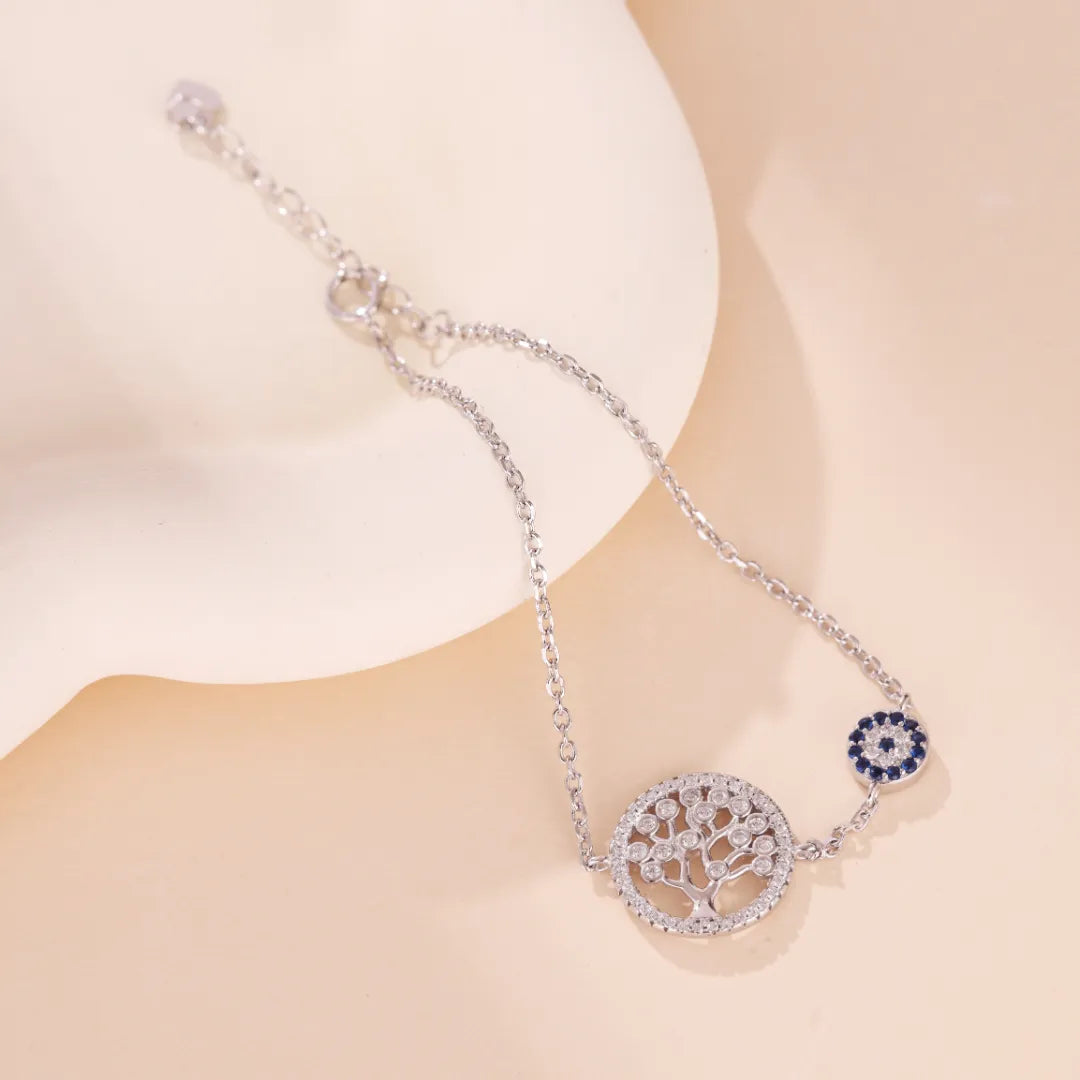 Tree of Life and Evil Eye "Protective Tree" Silver