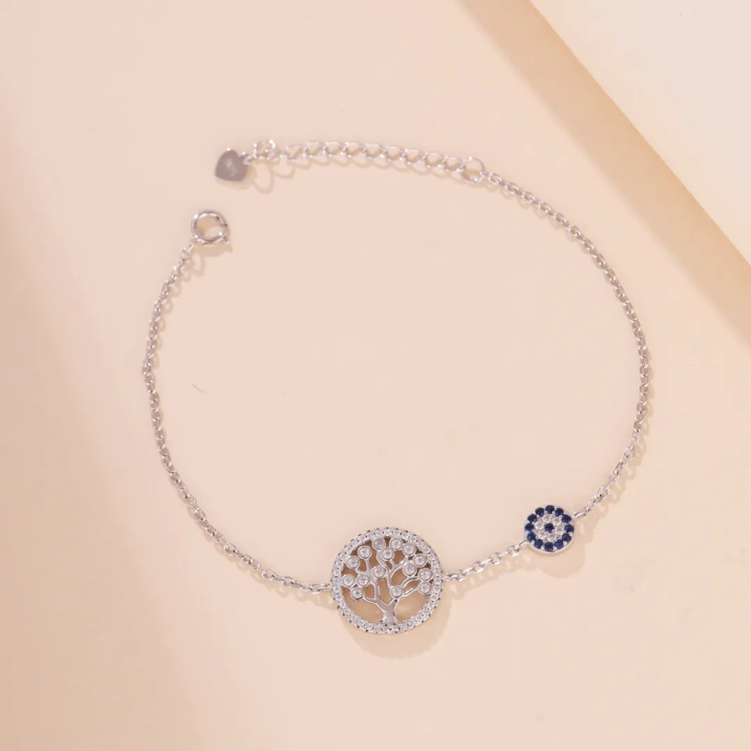 Tree of Life and Evil Eye "Protective Tree" Silver