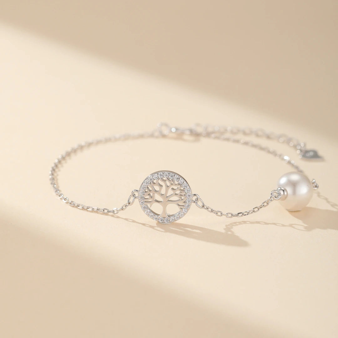 Life Tree Bracelet "Life Pearl" Silver