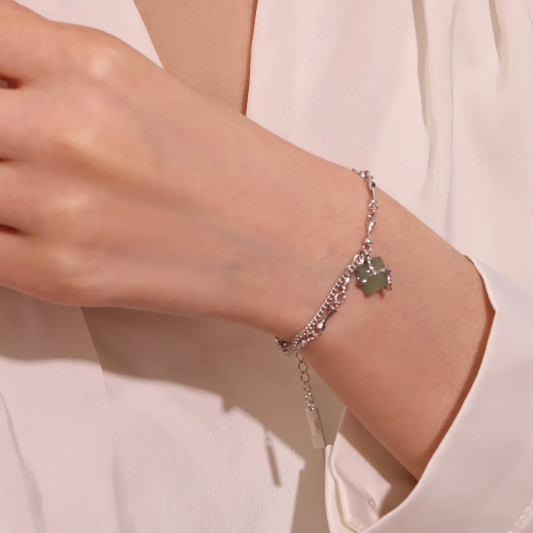 Aventurine Bracelet "Nature Embraced" Silver