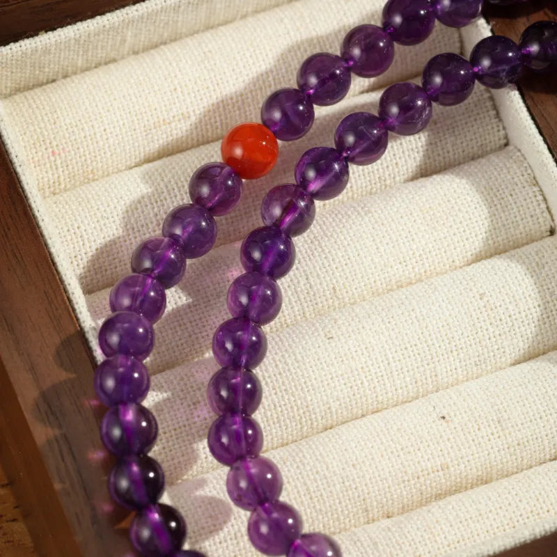 Amethyst Bracelet Necklace "Eternal Trio" Silver Plated Gold