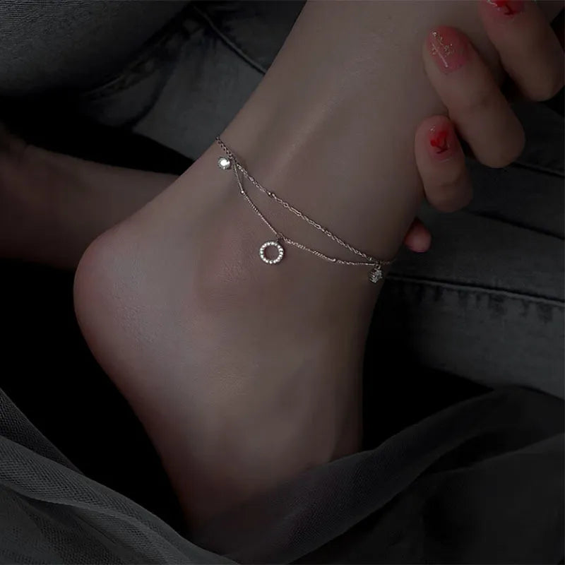 Fußkettchen "Élégance Brillante" Silber
