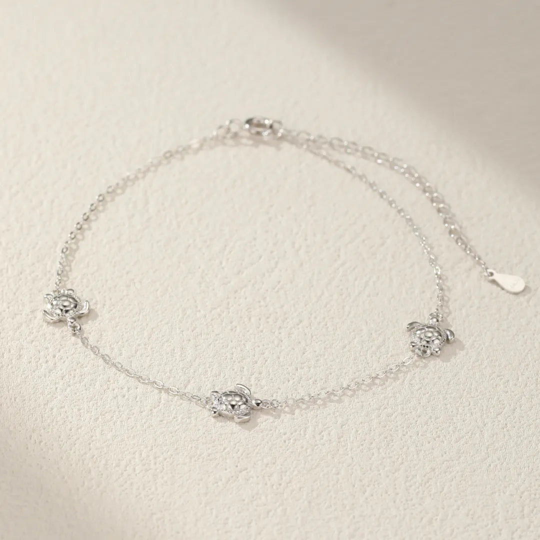 Knöchelarmband Schildkröten "Meeresabenteuer" Silber