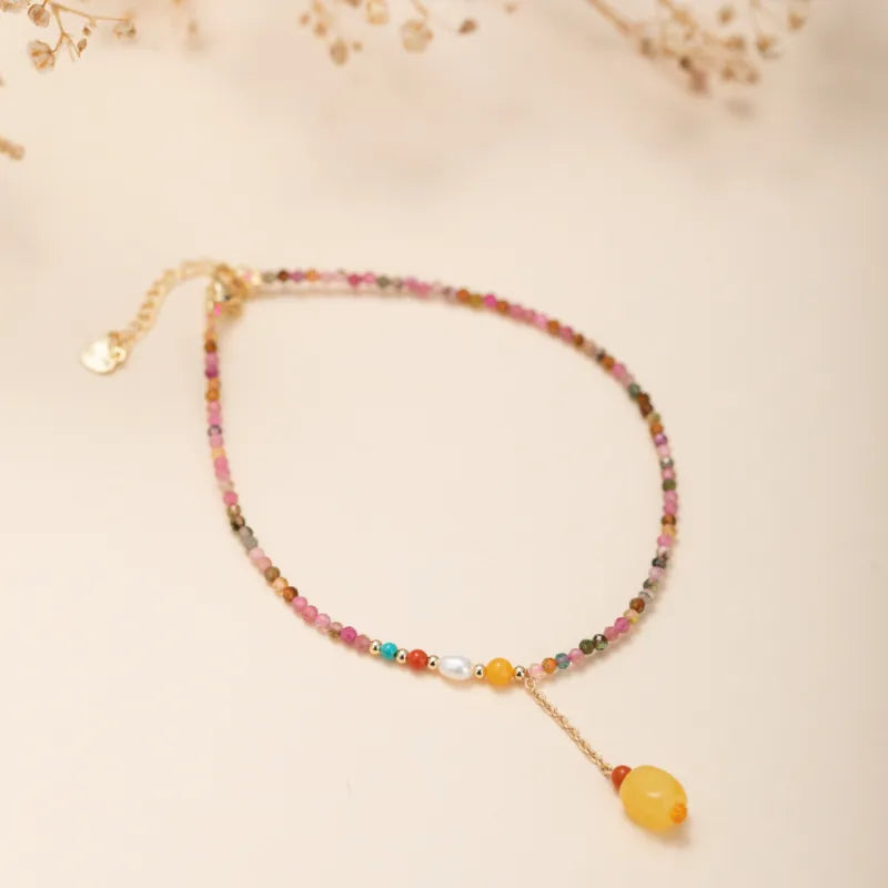 Ankle Bracelet Tourmaline "Colors of Joy" Gold