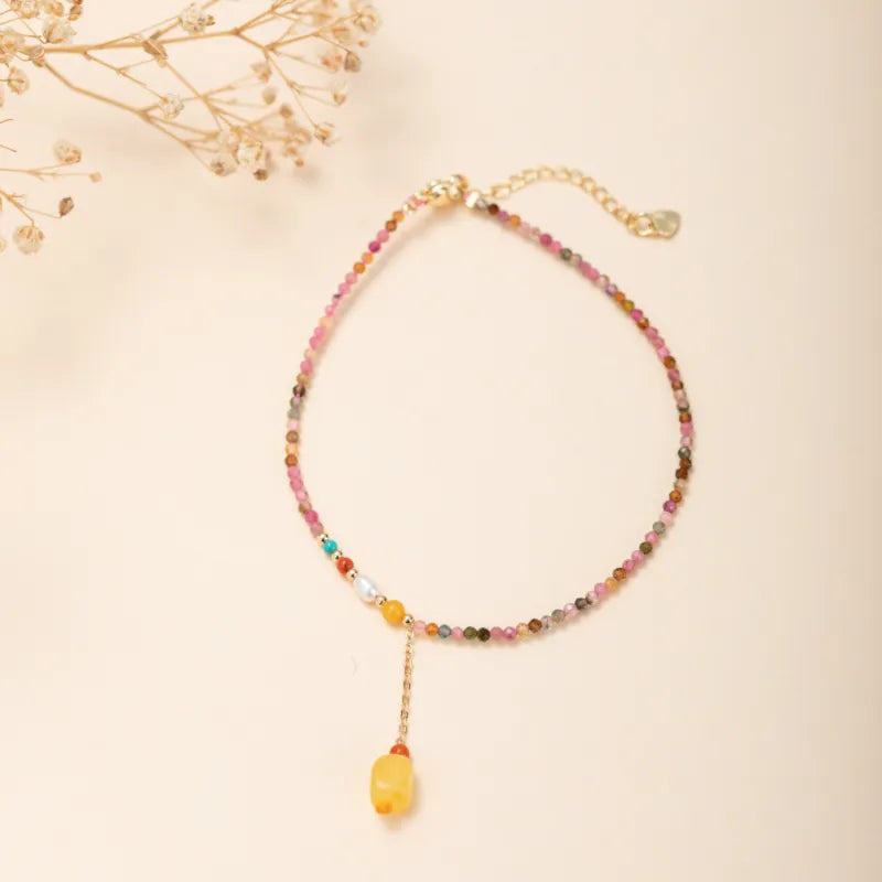 Ankle Bracelet Tourmaline "Colors of Joy" Gold
