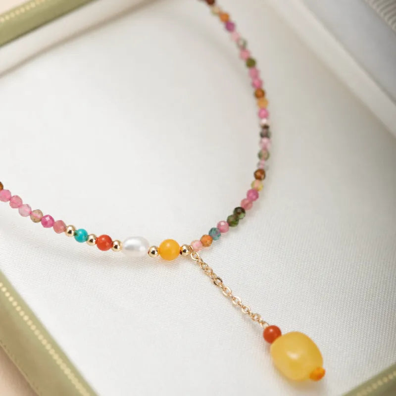 Ankle Bracelet Tourmaline "Colors of Joy" Gold