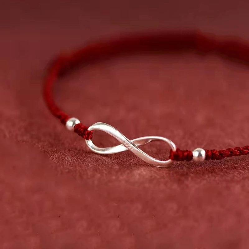 Red Thread Bracelet "Infinite Connection" Silver