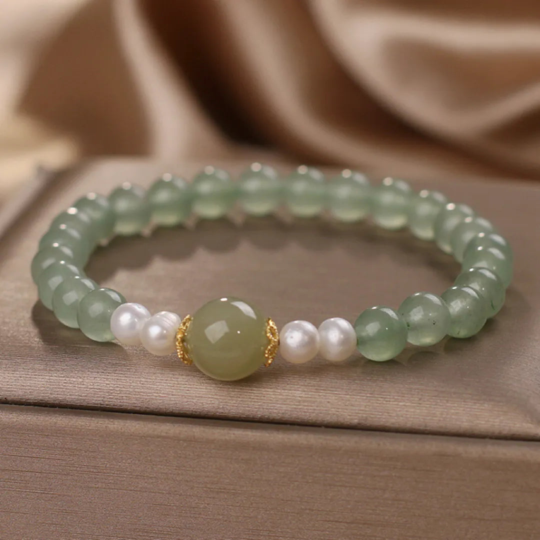 Jade and Pearl Bracelet "Classic Elegance"