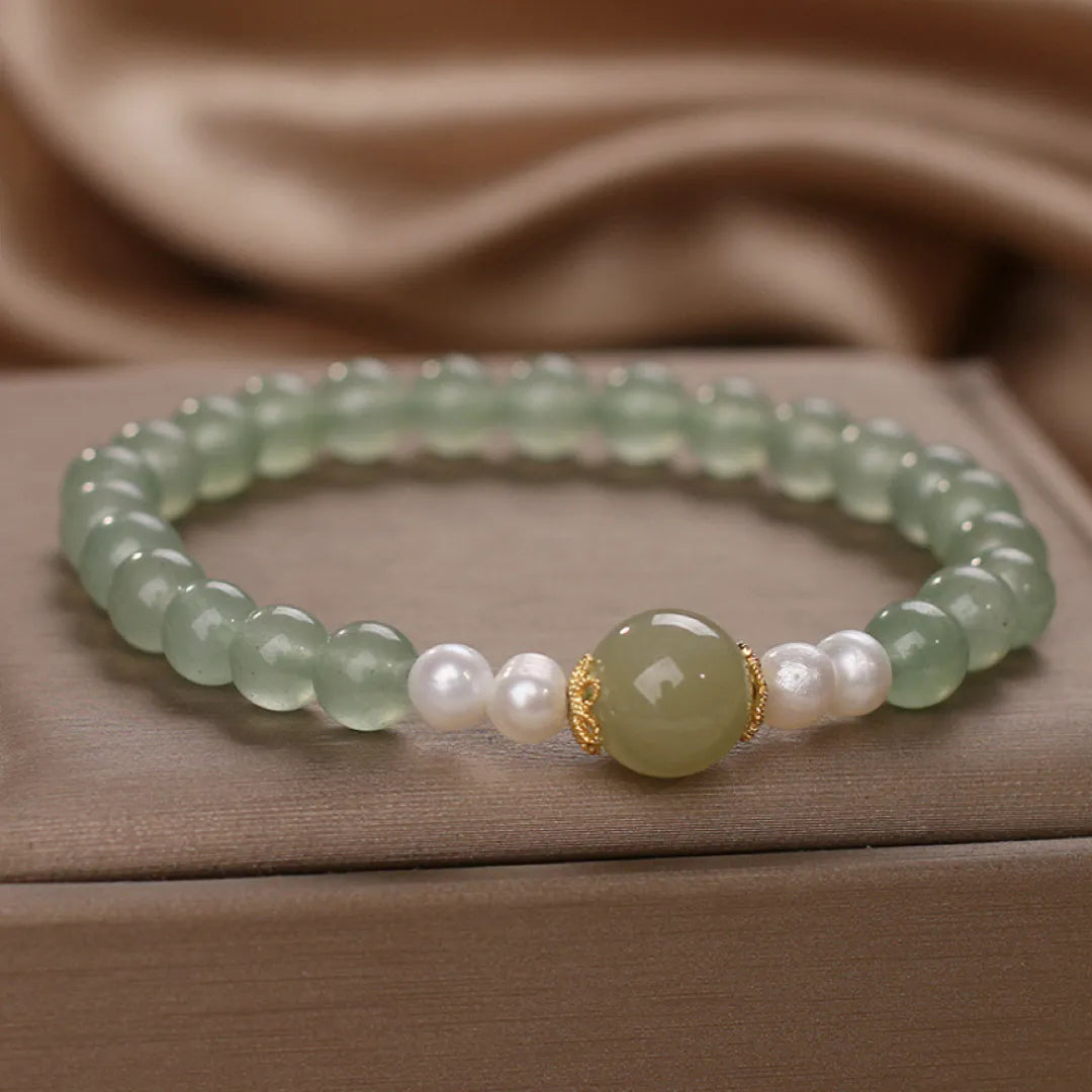 Jade and Pearl Bracelet "Classic Elegance"