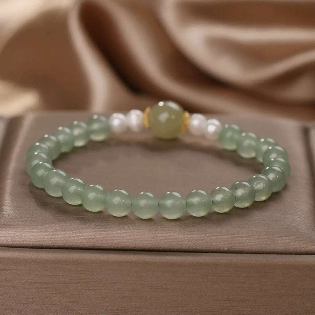 Jade and Pearl Bracelet "Classic Elegance"
