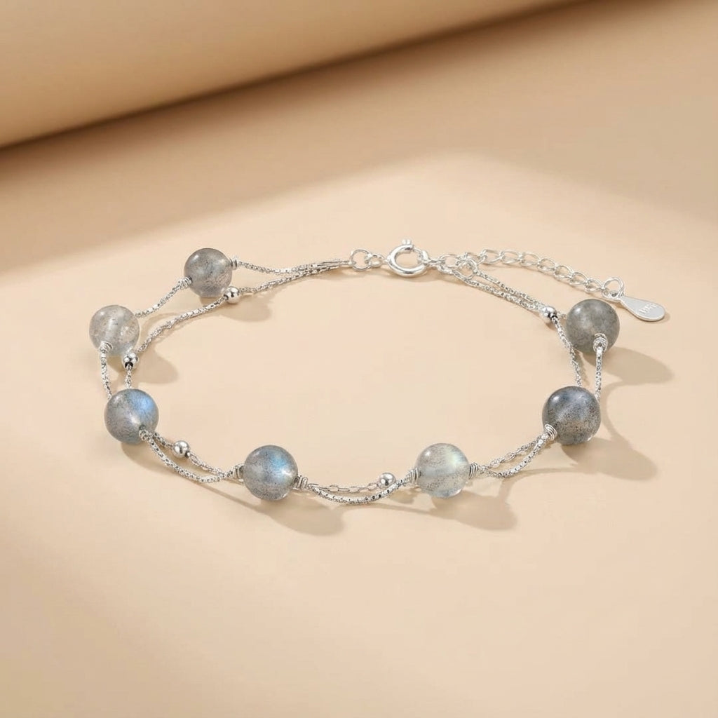 Bracelet Labradorite "Brume Céleste" Argent