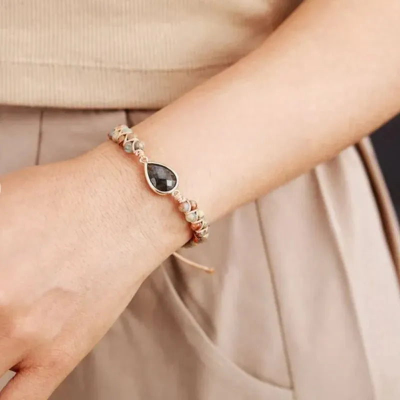 Labradorite and Jasper Bracelet "Soft Clarity"
