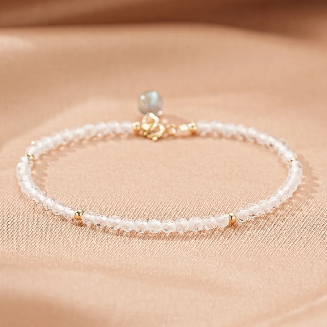 Bracelet Labradorite et Cristal de Roche "Charme Intense"