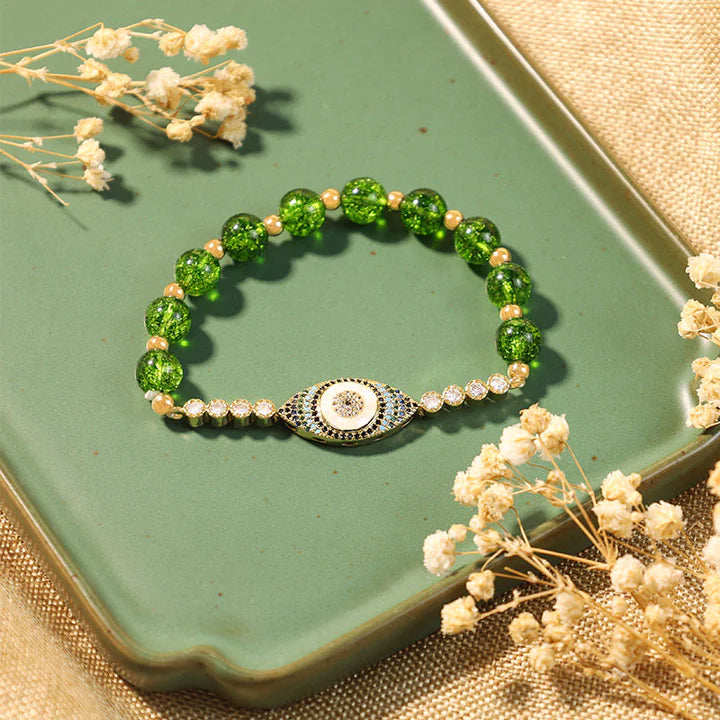 Evil Eye Peridot Bracelet "Protective Dream"