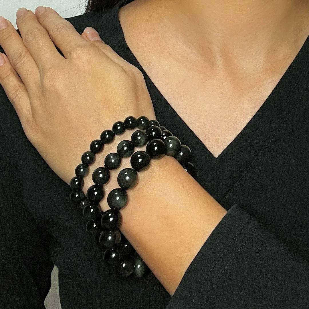 Obsidian-Regenbogen-Armband "Mysteriöse Tiefe"