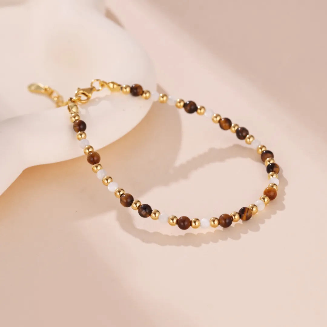 Tiger Eye Bracelet "Sweet Beauty" Gold Silver