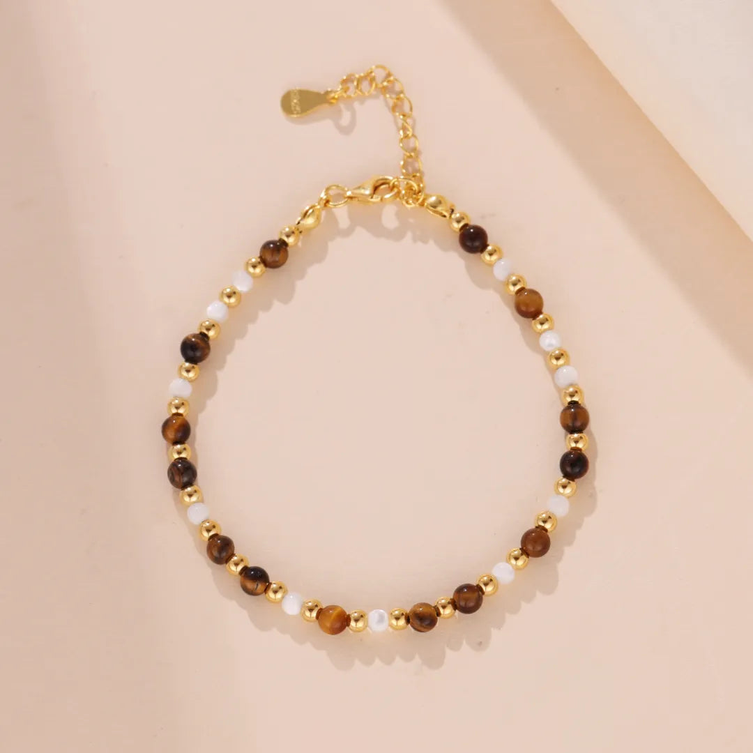 Tiger Eye Bracelet "Sweet Beauty" Gold Silver
