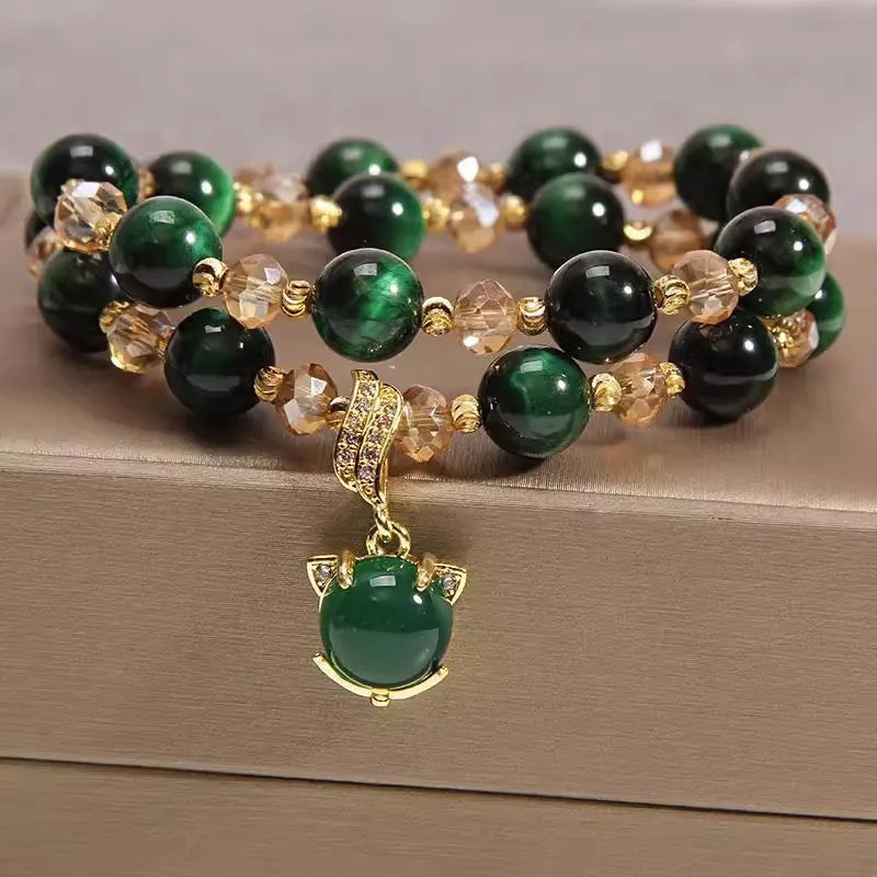 Tiger Eye Bracelet "Spiritual Essence" Gold-Plated Silver