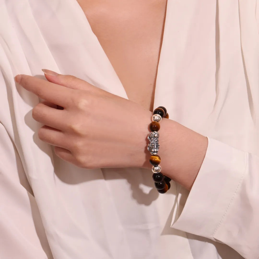 Tiger Eye Pi Xiu "Mysterious" Silver Bracelet