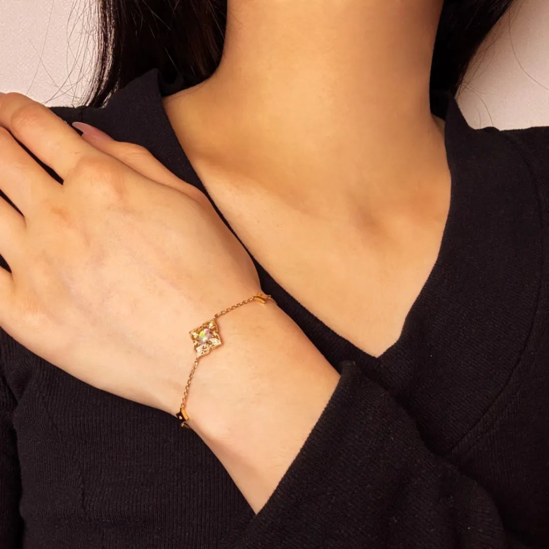 Opalarmband "Lumière Antique" Vergoldetes Silber 10K Gold