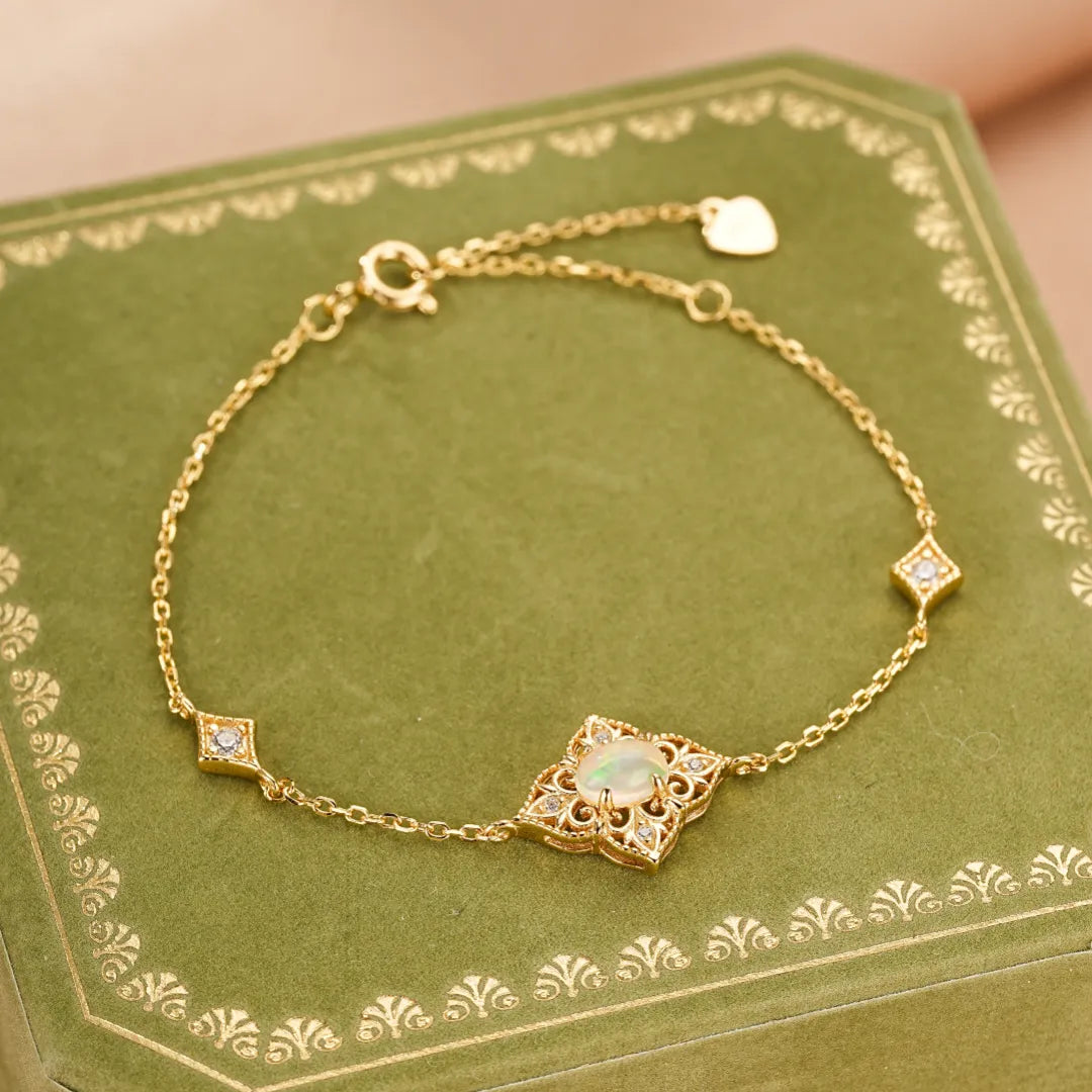 Opalarmband "Lumière Antique" Vergoldetes Silber 10K Gold