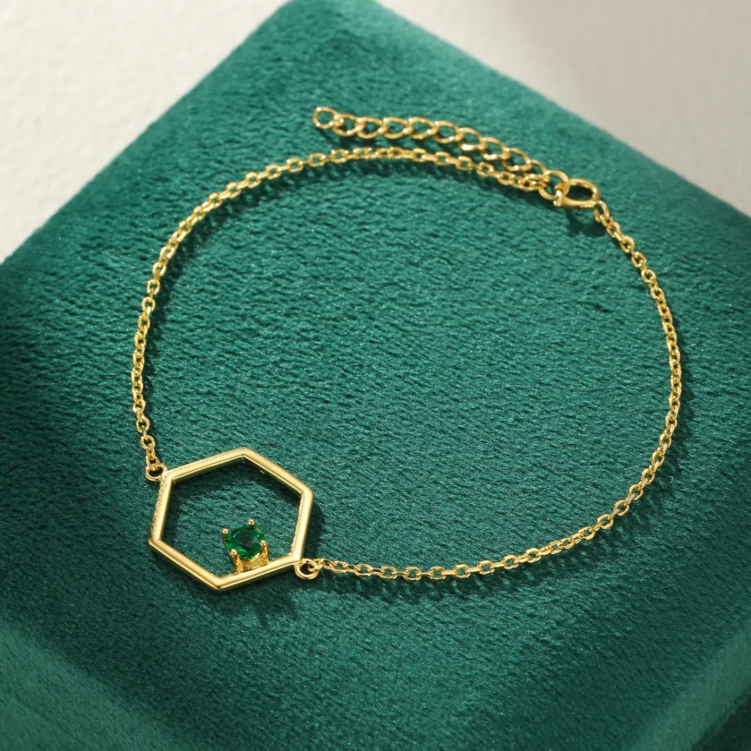 Peridot Bracelet "Celestial Brilliance" Gold-Plated Silver