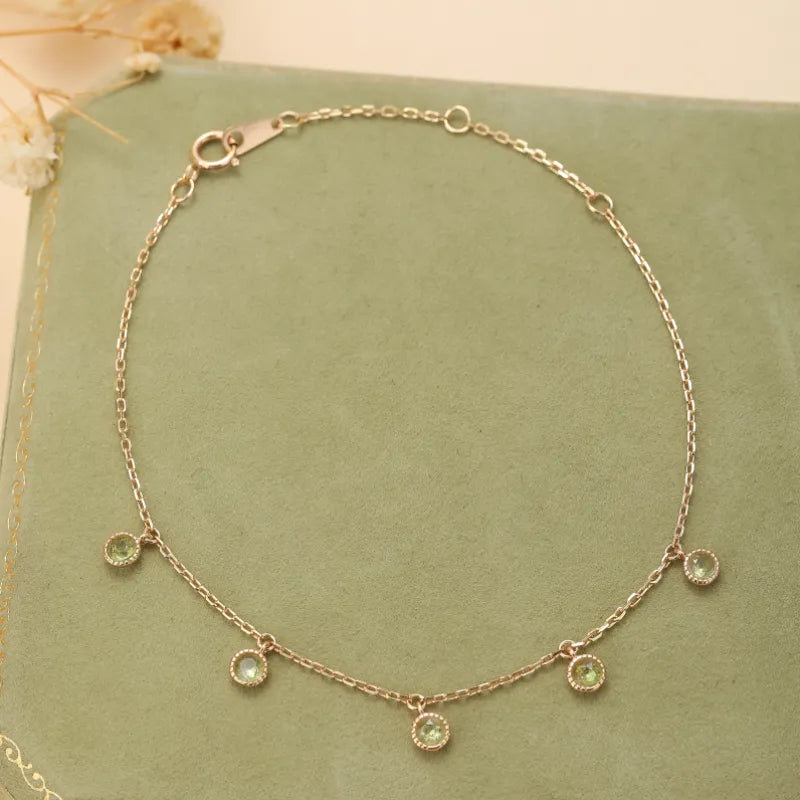 Peridot Bracelet "Elegant Sweetness" Gold-Plated Silver