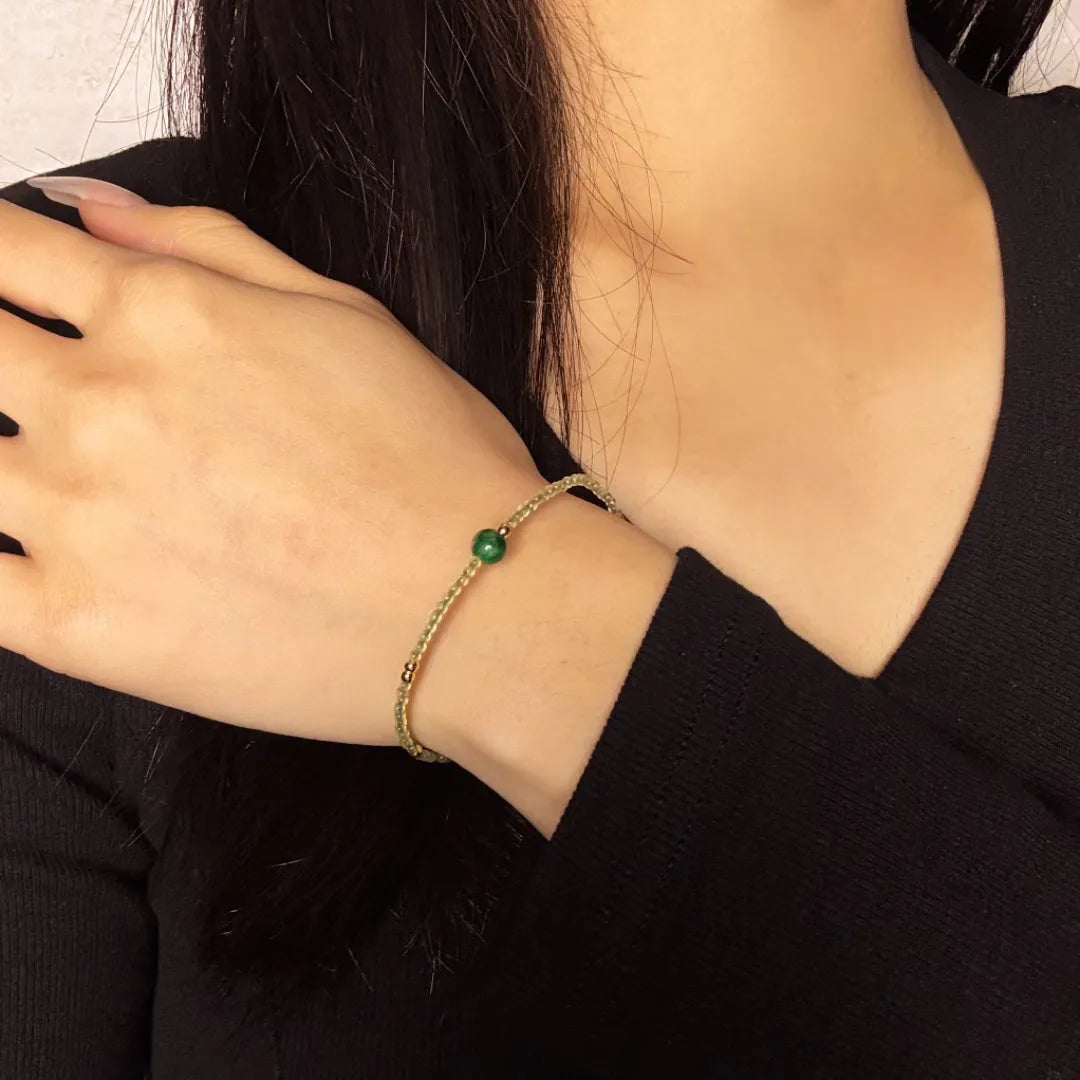 Peridot and Jade Bracelet “Vital Nature”